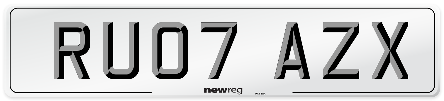 RU07 AZX Number Plate from New Reg